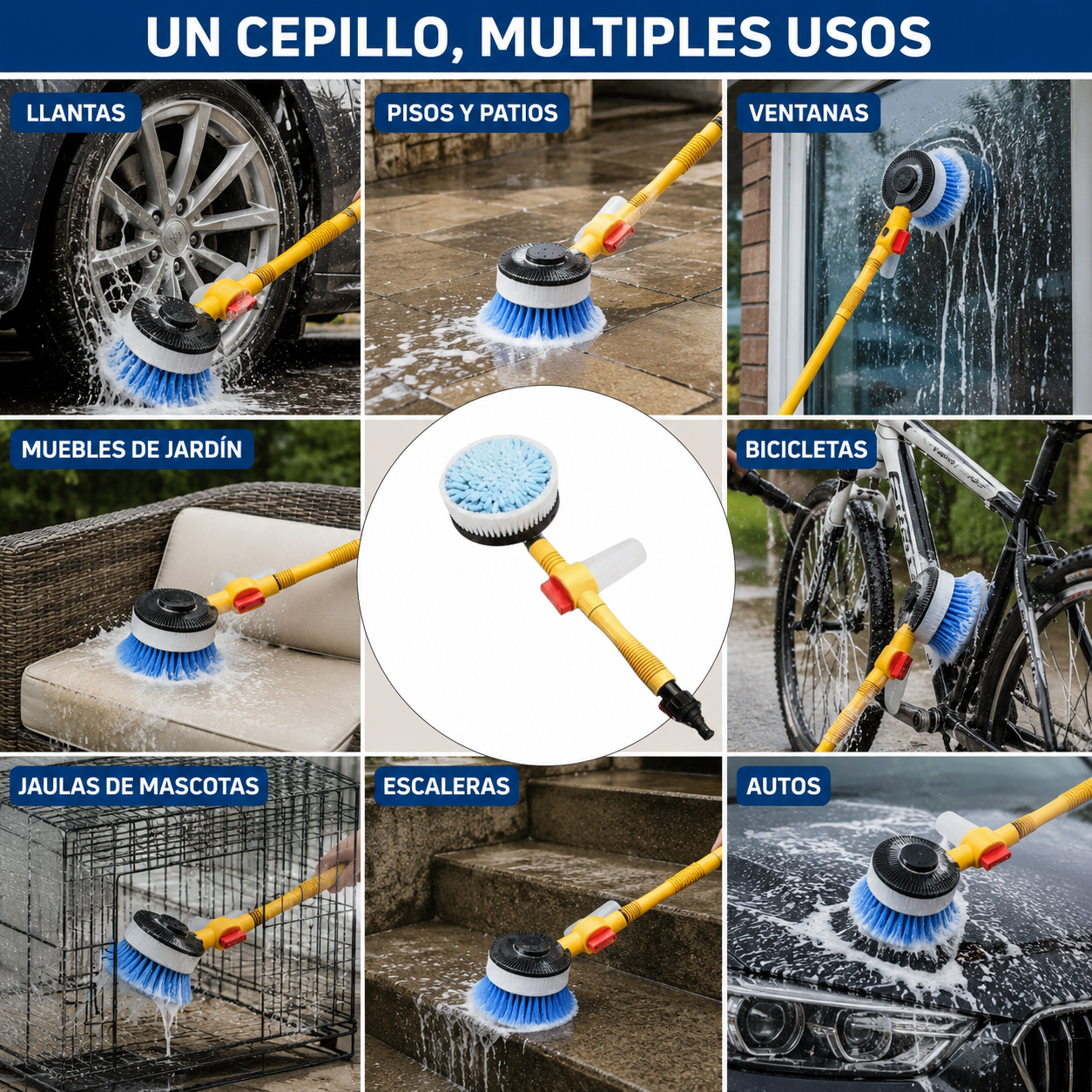 HydroSpin Cepillo de lavado de coches giratorio