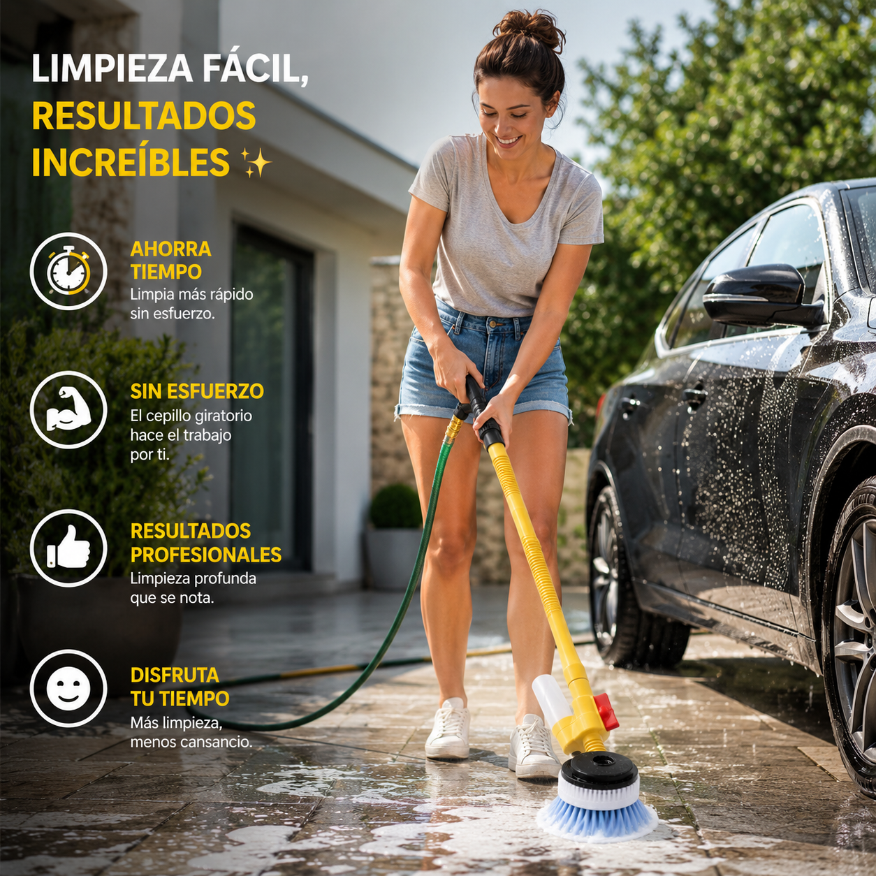 HydroSpin Cepillo de lavado de coches giratorio