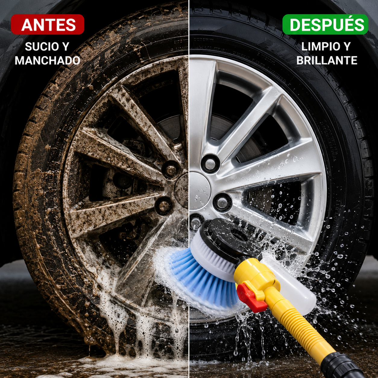 HydroSpin Cepillo de lavado de coches giratorio